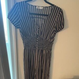 Hollister Navy and White Striped Top
